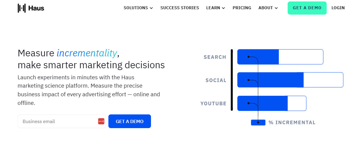 Screenshot of Haus.io website (2025 Feb 24)