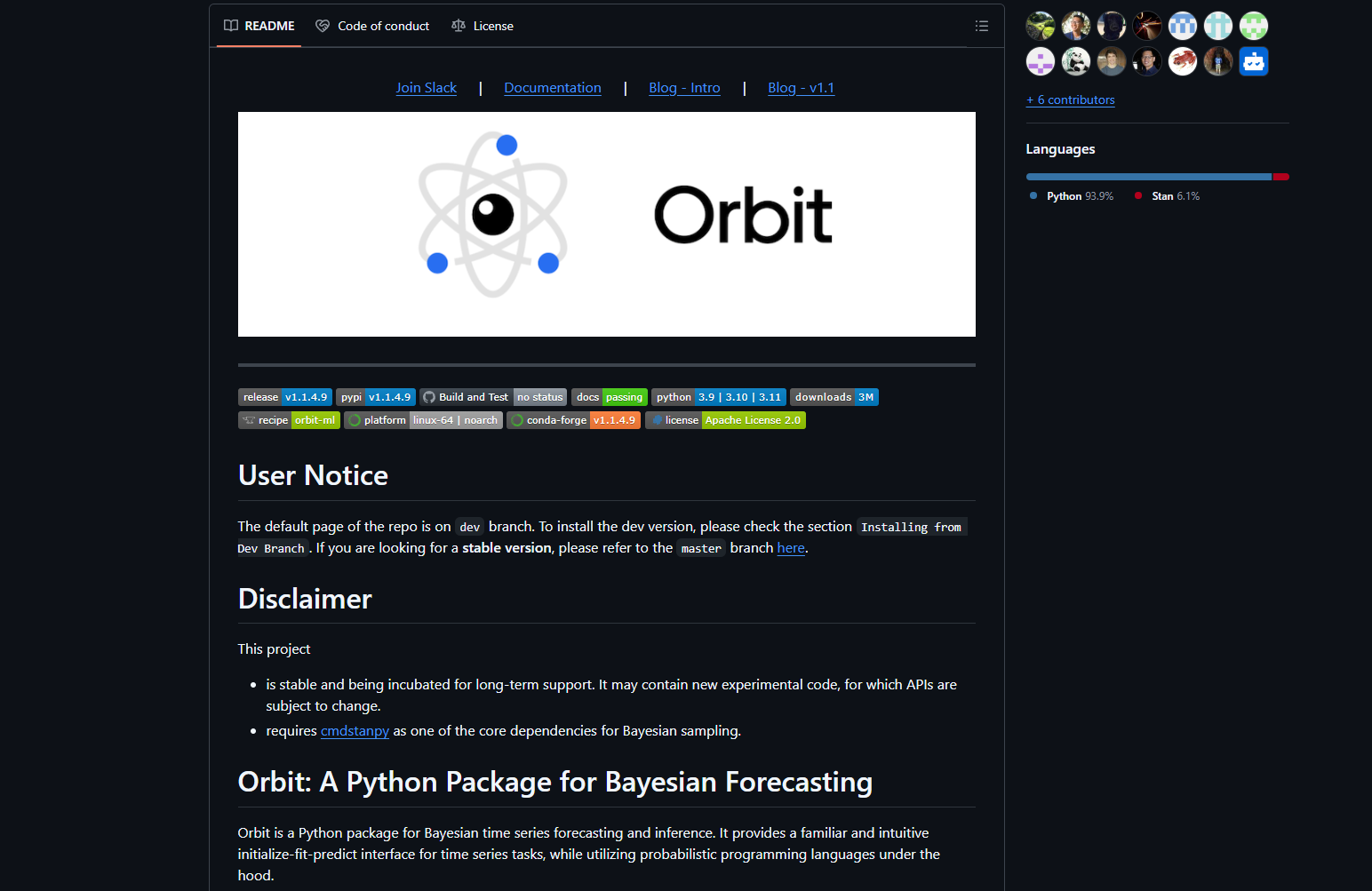 Uber Orbit's GitHub repository