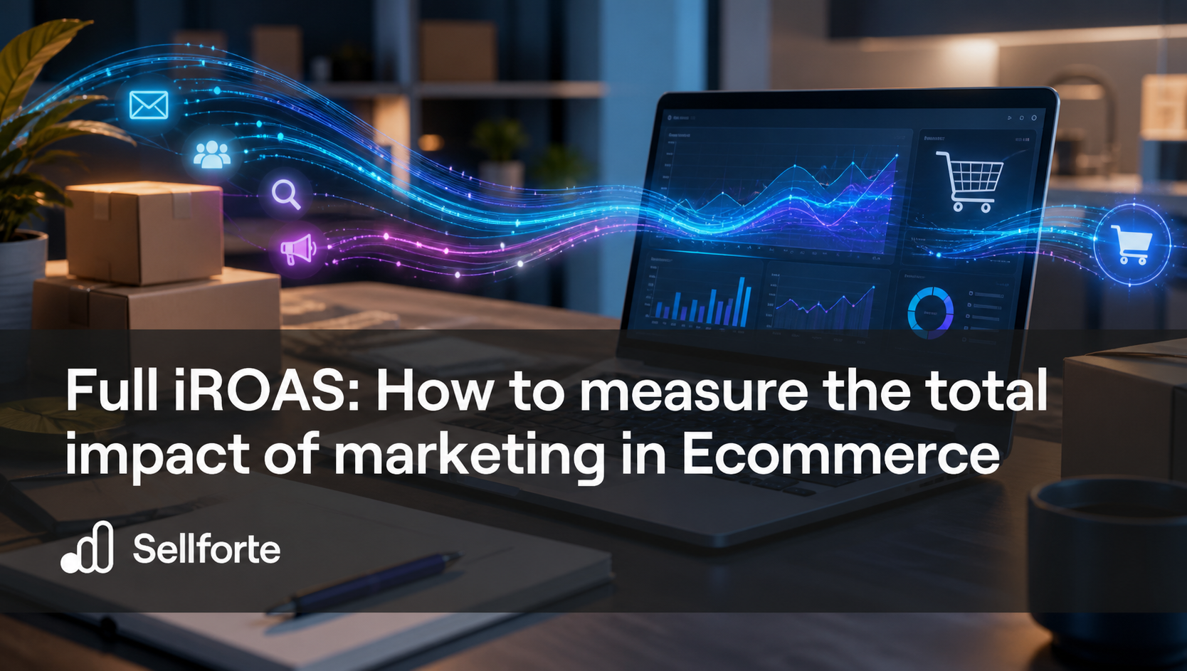 Full iROAS framework: total marketing impact combines the immediate incremental sales effect with the future customer lifetime value of acquired leads