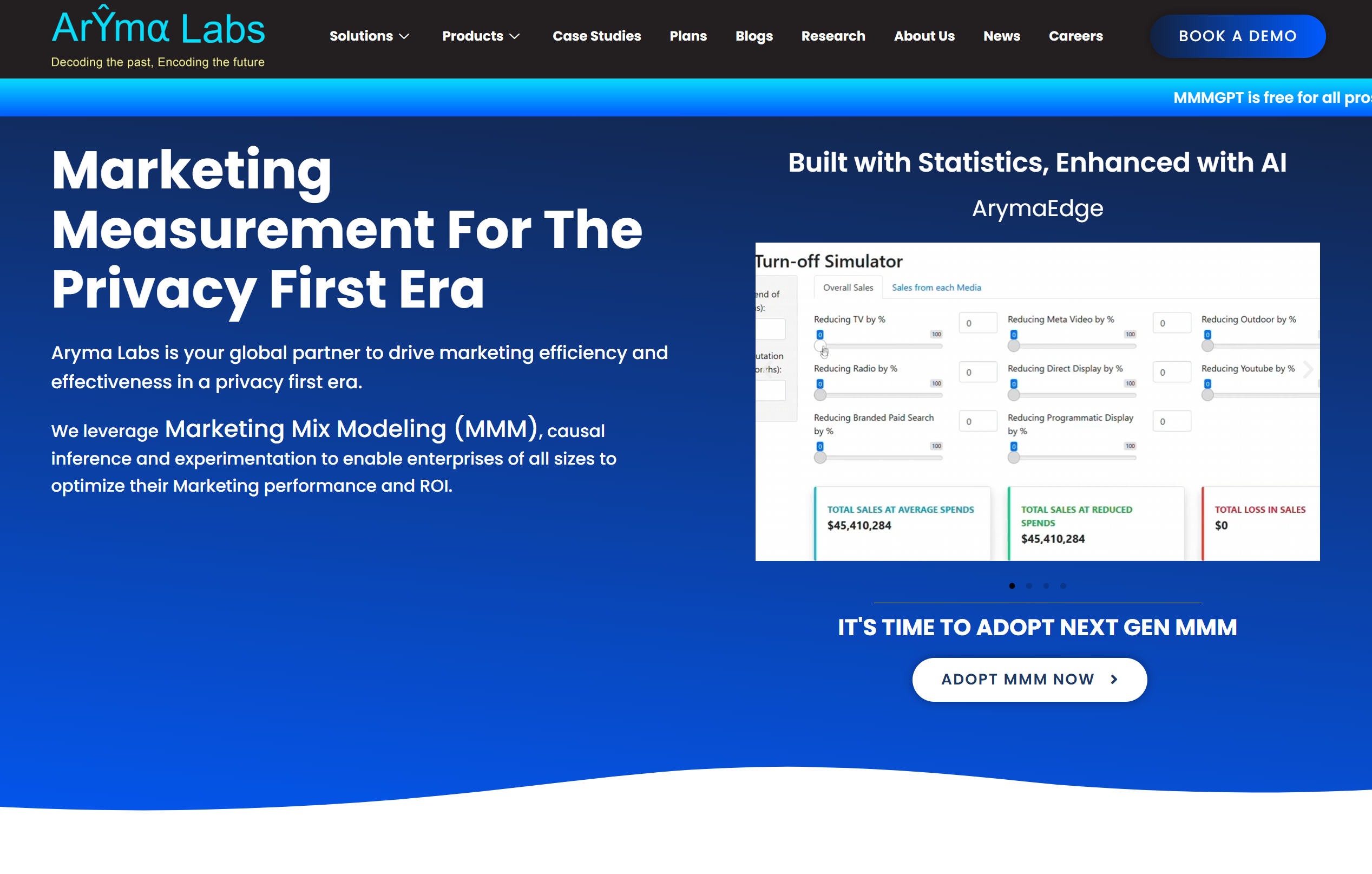 Aryma Labs website