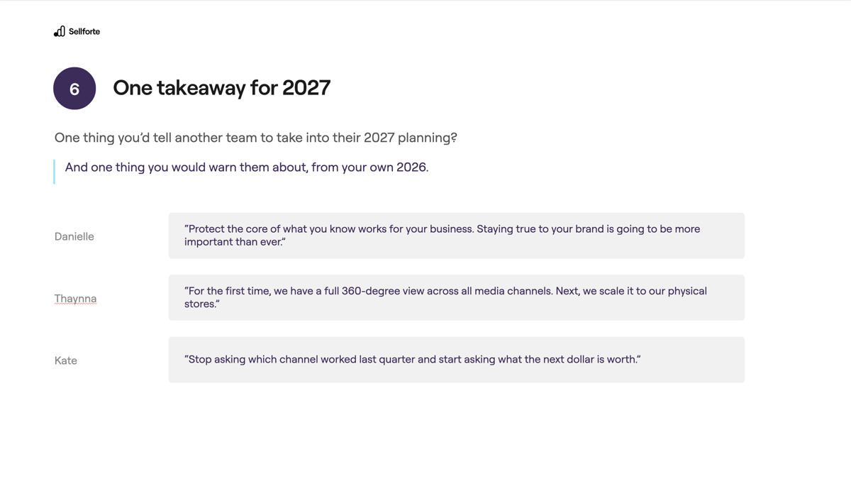 One takeaway for 2027 from Danielle Mathews, Thaynna Guerra Abreu and Kate Andreeva.