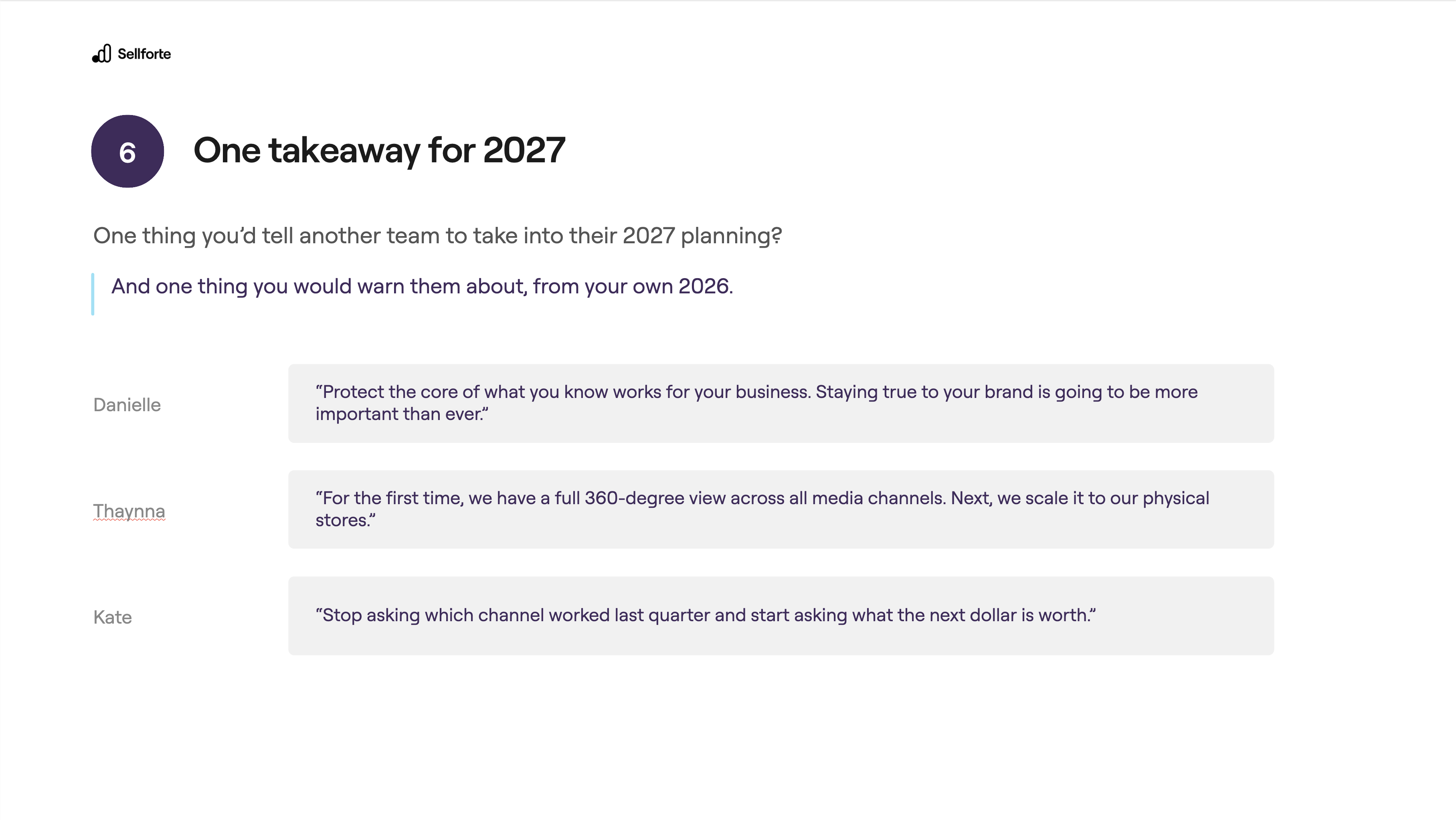 One takeaway for 2027 from Danielle Mathews, Thaynna Guerra Abreu and Kate Andreeva.