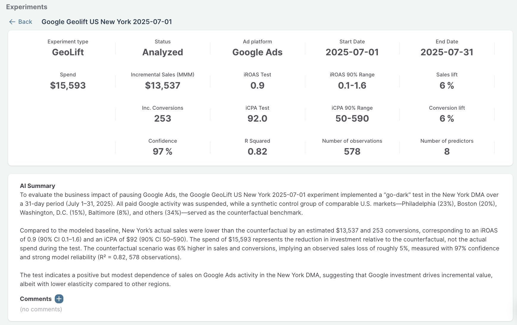 Sellforte Experiments - AI Summaries