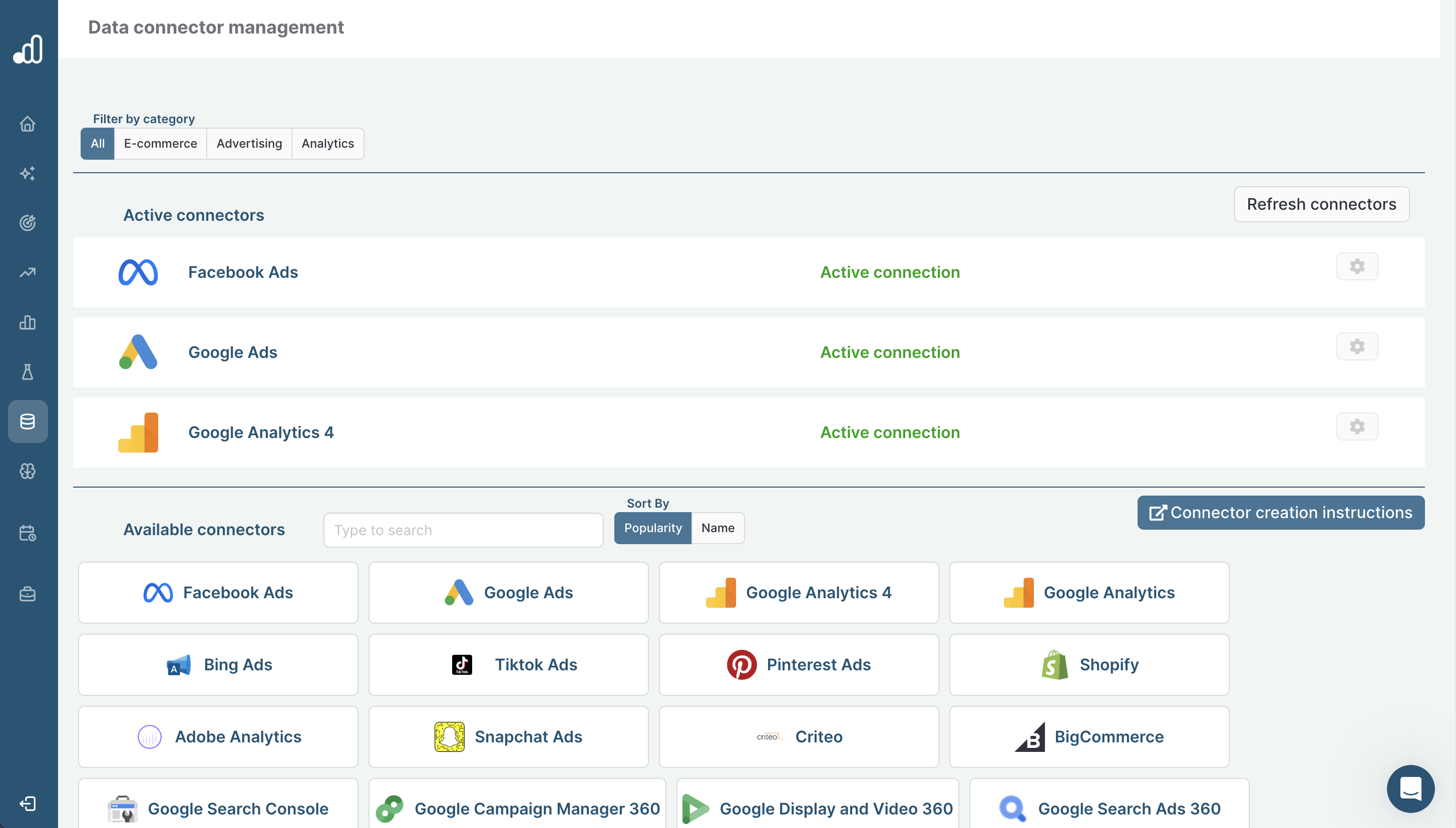 Data connector example from Sellforte