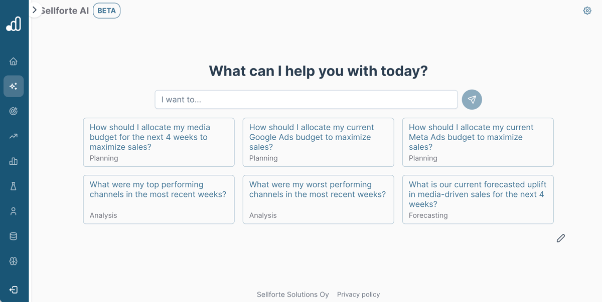 Sellforte AI for Experiments