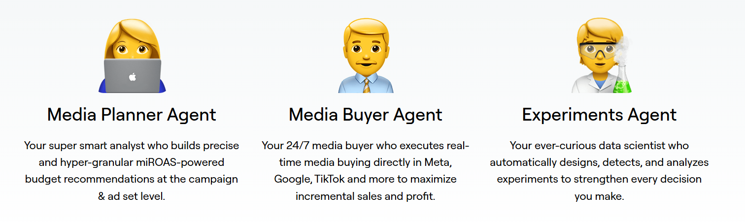 Sellforte AI Agents: Media Planner Agent, Media Buyer Agent, Experiments Agent