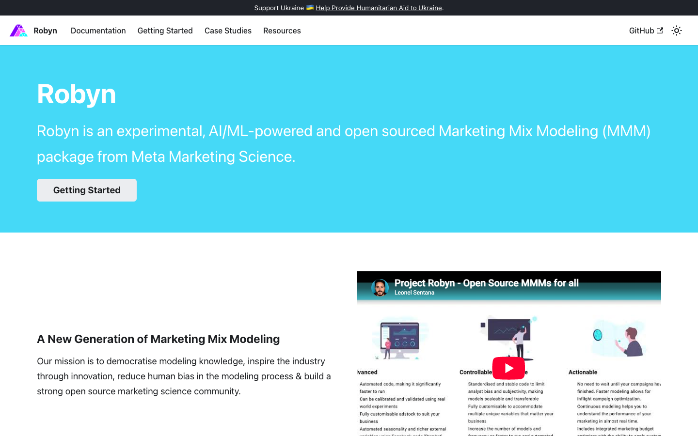 Meta Robyn website