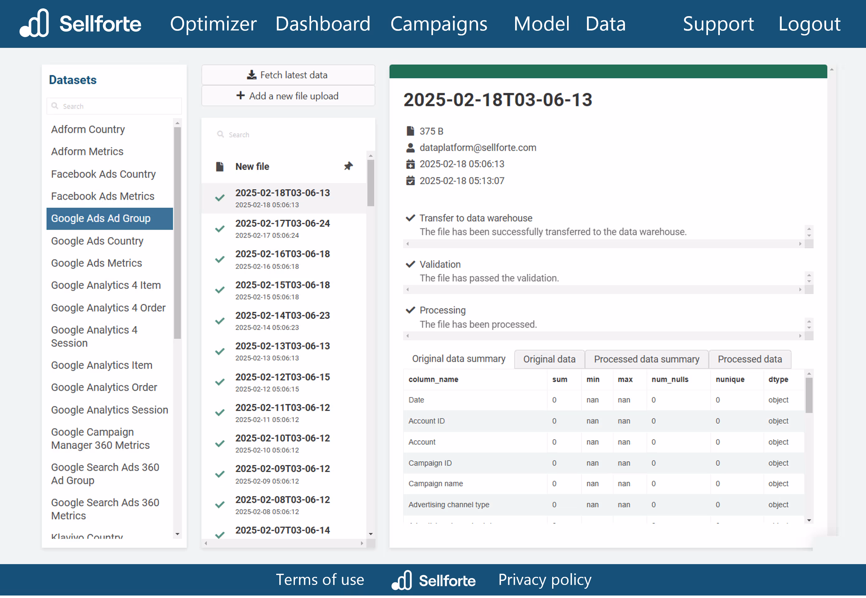 Sellforte Data Platform